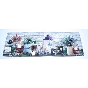 Gyertyatartók karácsonyi asztali futó, 40 x 140 cm