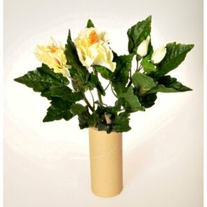 Hibiszkusz művirág csokor, fehér, 35 cm