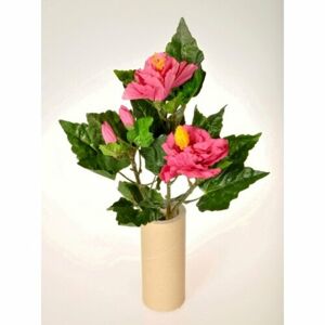 Hibiszkusz művirág csokor, rózsaszín, 35 cm