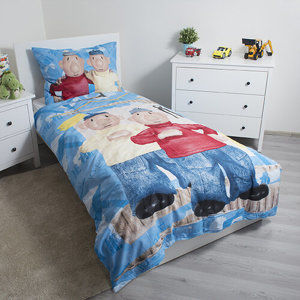 Jerry Fabrics Pat és Mat gyermek pamut ágynemű, kék 04, 140 x 200 cm, 70 x 90 cm