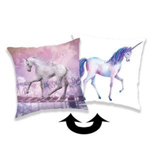 Jerry Fabrics Unicorn párna flitterekkel, 01, 40 x 40 cm