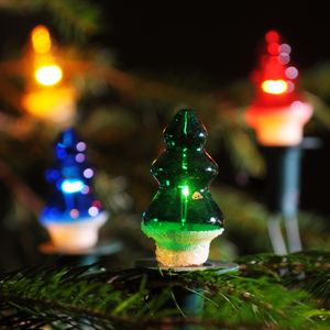 Karácsonyfa fényfüzér, színes, 12 db égő