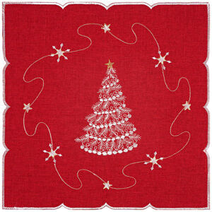 Karácsonyi asztalterítő Fa piros , 35 x 35 cm, 35 x 35 cm