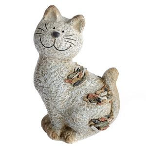 Kerti dekoráció Macska kavicsokkal, 18 x 28,5 x 13 cm