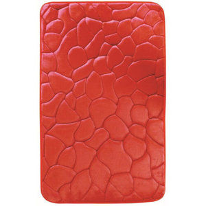 Kövek fürdőszobaszőnyeg memóriahabbal piros, 40 x 50 cm, 40 x 50 cm