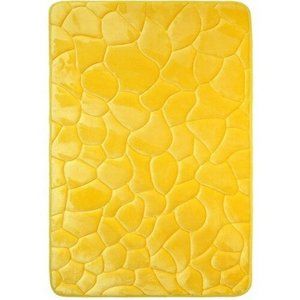 Kövek fürdőszobaszőnyeg memóriahabbal sárga, 50 x 80 cm
