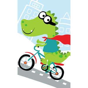Krokodil biciklin gyermek törölköző, 30 x 50 cm