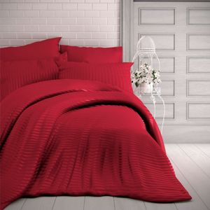 Kvalitex Stripe szatén ágynemű, piros, 140 x 220 cm, 70 x 90 cm, 140 x 220 cm, 70 x 90 cm