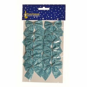 Masni glitter karácsonyi dísz, 12 db, kék, 5,5 cm