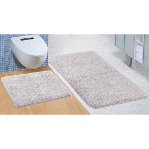 Mikro fürdőszobai szőnyegkészlet szürke, 60 x 100 cm, 60 x 50 cm