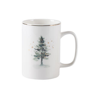 Misty Forest Christmas tree porcelán bögre, 300ml