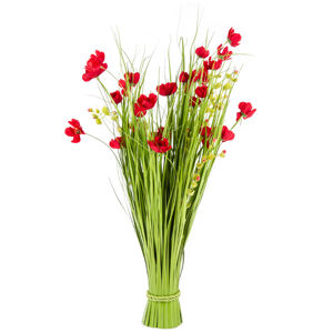 Mű réti virág csokor, 80 cm, piros