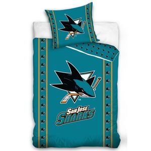 NHL San Jose Sharks Stripes pamut ágynemű, 140 x 200 cm, 70 x 90 cm