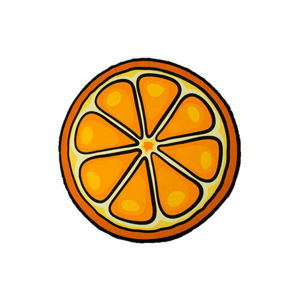 Narancs kerek strandtörölköző, 150 cm