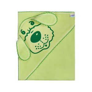 New Baby Kutyusos kapucnis törölköző, zöld, 100 x 100 cm