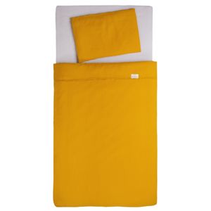 Pamut ágynemű kiságyba, sárga, 100 x 135 cm, 40 x 60 cm