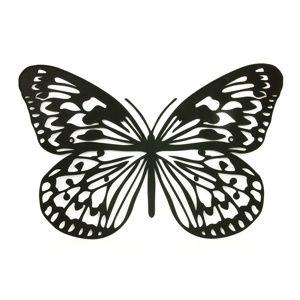 Pillangó fali fém dekoráció, fekete