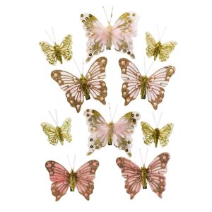 Pillangók díszkészlet, rózsaszín, 10 db-os