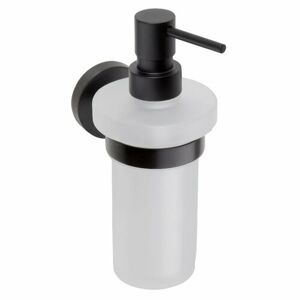 SAPHO XB100 X-Round fekete szappanadagoló, tejesüveg/fekete, 230 ml
