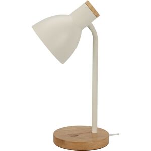 Solano fém asztali lámpa fa talppalfehér, 14 x 36 cm