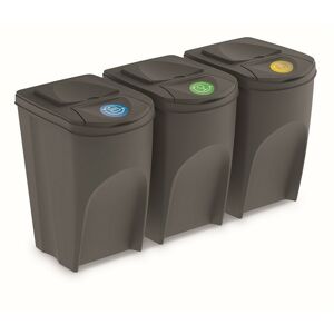 Sortibox  szelektált hulladékgyűjtő 35 L , 3 db, szürke