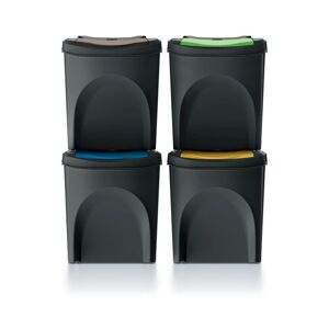 Sortibox szelektív hulladékgyűjtő 25 L , 4 db, fekete