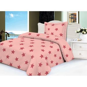 Stars mikroplüss ágynemű, rózsaszín, 140 x 200 cm, 70 x 90 cm