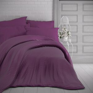 Stripe szatén ágynemű, purpur, 200 x 200 cm, 2 db 70 x 90 cm, 200 x 200 cm, 2 ks 70 x 90 cm