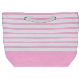 Stripes strandtáska, 52 x 38 cm, rózsaszín