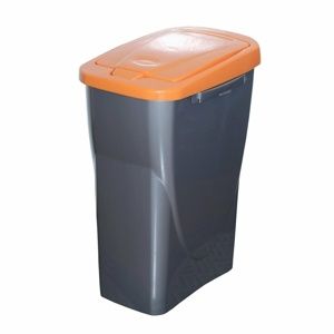 Szelektív hulladékgyűjtő kosár, 51 x 21,5 x 36 cm, narancssárga fedél, 25 l