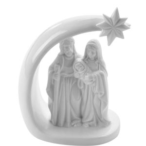 Szent család karácsonyi dekoráció, 14 cm