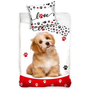Szerelmes kutyus pamut ágynemű, 140 x 200 cm, 70 x 90 cm