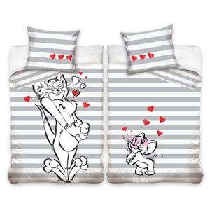 Tom és Jerry gyermek perkál ágynemű, 140 x 200 cm, 70 x 90 cm