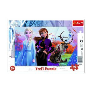 Trefl Puzzle Jégvarázs 2 – Anna és Elsa  varázslatos világa, 15 részes