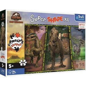 Trefl Puzzle Super Shape színes dinoszauruszok/Jurassic World, 104 XL darab