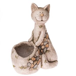 Ülő macska kerámia virágtartó, 21.5 x 43 x 32.5 cm