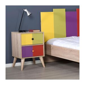 Adore Furniture Éjjeliszekrény 66x44 cm barna/színes