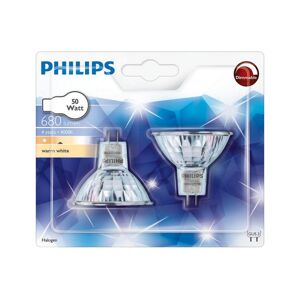 Philips KÉSZLET 2x Ipari izzó Philips HALOGEN GU5,3/50W/12V 3000K