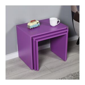 Adore Furniture KÉSZLET 3x Kávésasztal lila