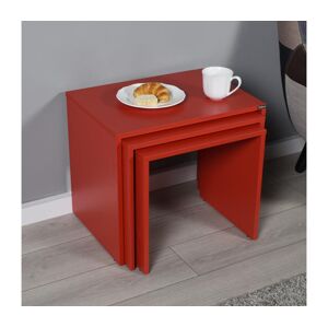 Adore Furniture KÉSZLET 3x Kávésasztal piros