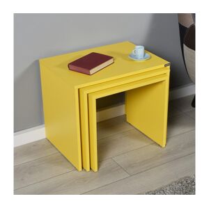 Adore Furniture KÉSZLET 3x Kávésasztal sárga