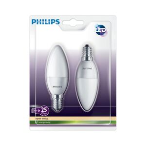Philips SET 2x LED gyertya Philips E14/4W/230V